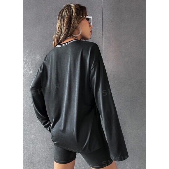 SHEIN MOOSTA Los Angeles Drop Shoulder Women’s Oversized Loose Fit Medium - Picture 6 of 14